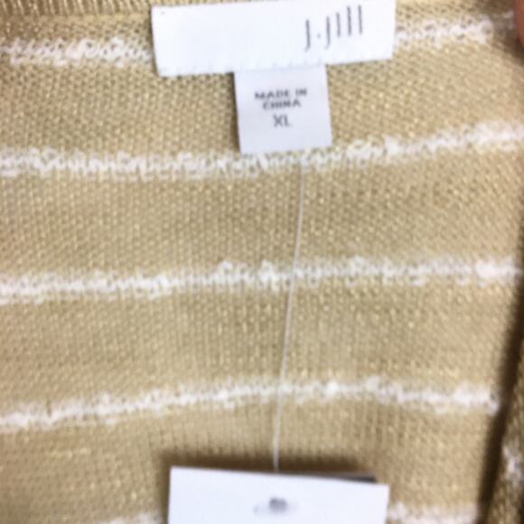 J Jill NWT Tan Summer Weight Long Sleeve V Neck  Sweater XL - Picture 6 of 7